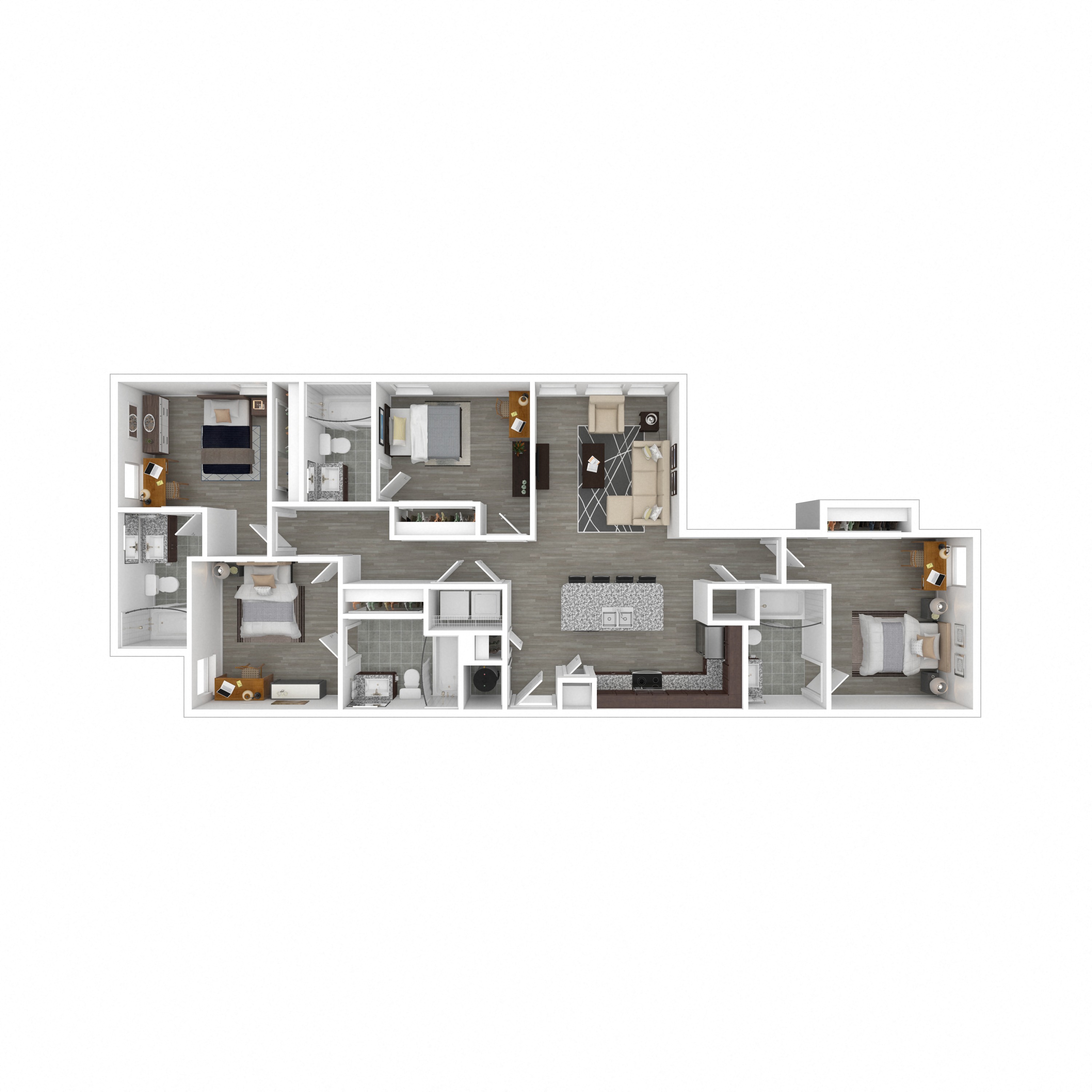 Floor plan layout diagram for 4B